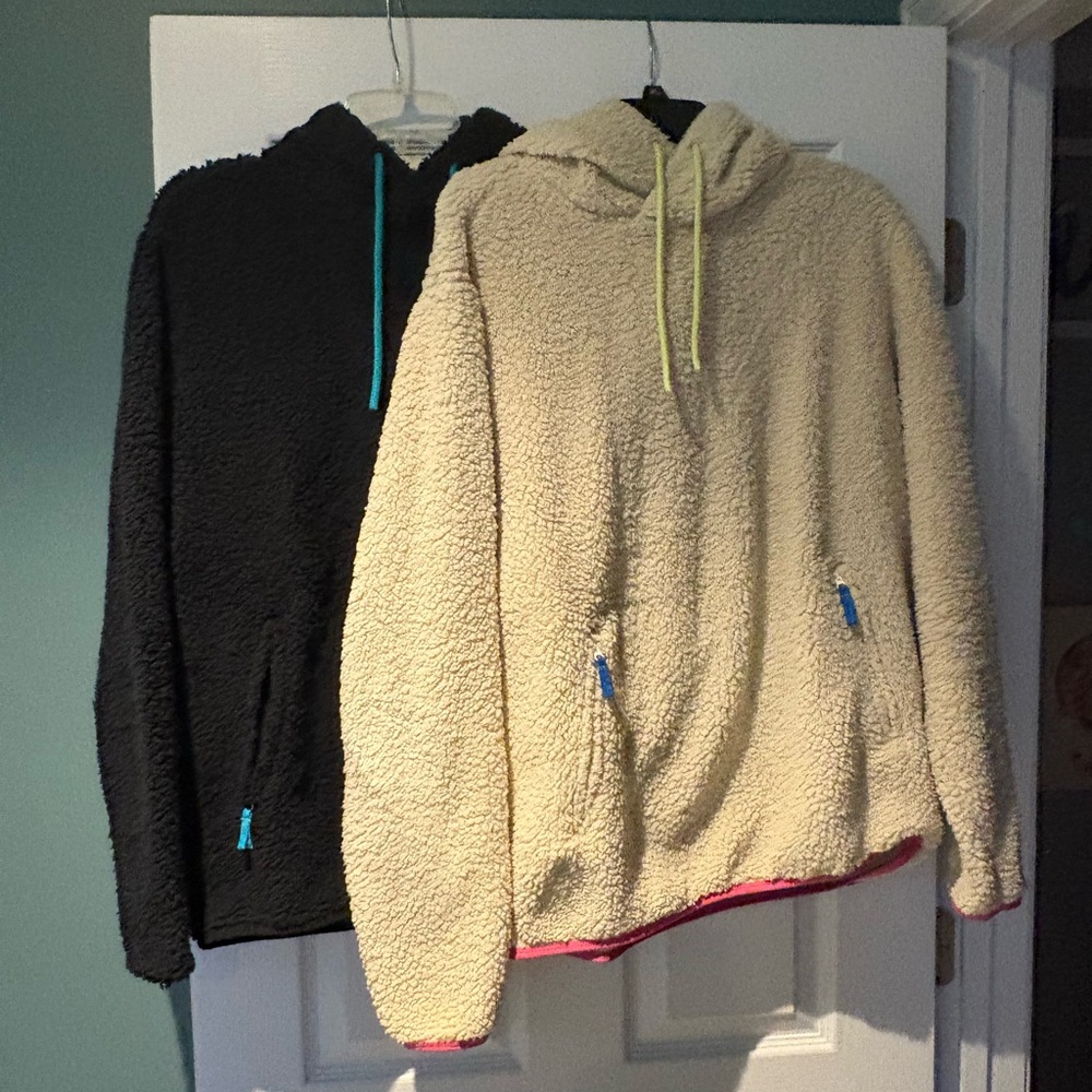 Chubbies Cozy Sherpa Hoodies - Black and Cream